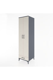 Hyperion Dolap 3 Raflı Tek Çekmeceli Tek Askılı 60x44x195 Antrasit-Aytaşı