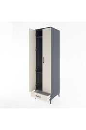 Hyperion Dolap 3 Raflı Tek Çekmeceli Tek Askılı 60x44x195 Antrasit-Aytaşı