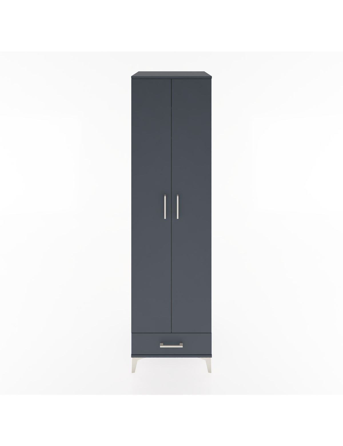 Hyperion Dolap 3 Raflı Tek Çekmeceli Tek Askılı 60x44x195 Antrasit-Antrasit