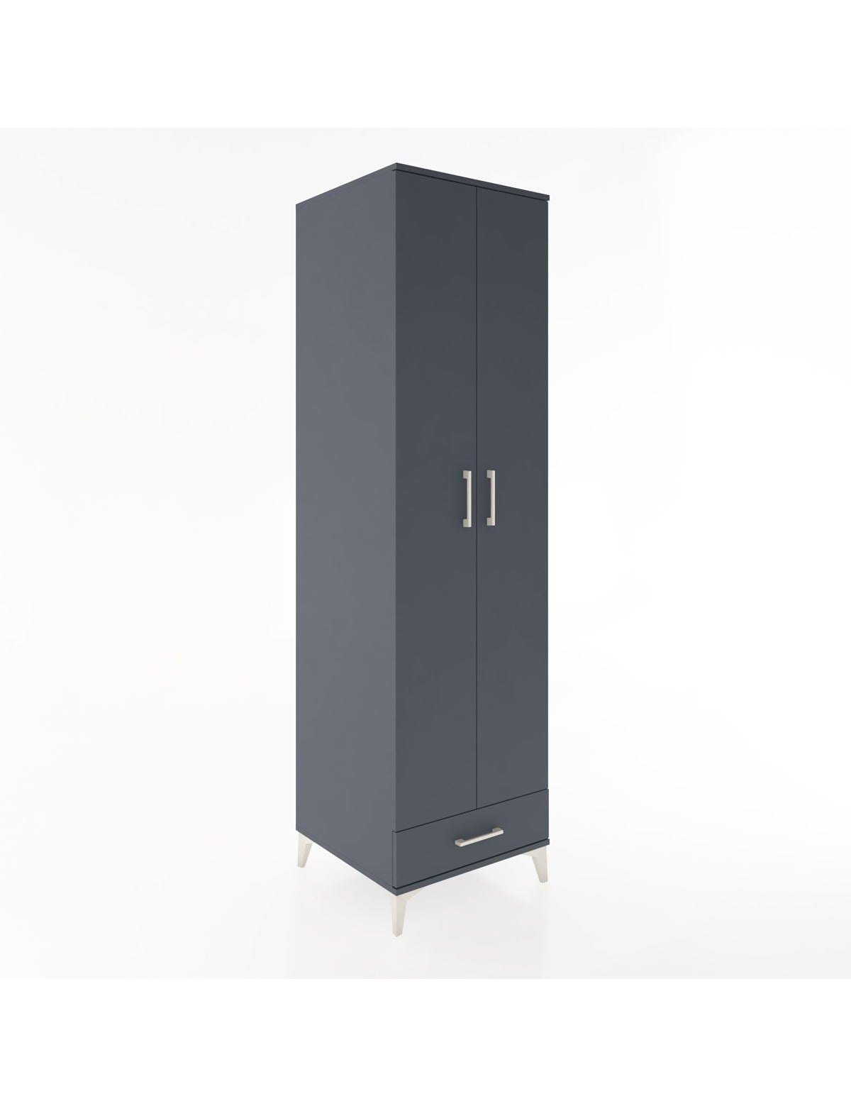 Hyperion Dolap 3 Raflı Tek Çekmeceli Tek Askılı 60x44x195 Antrasit-Antrasit