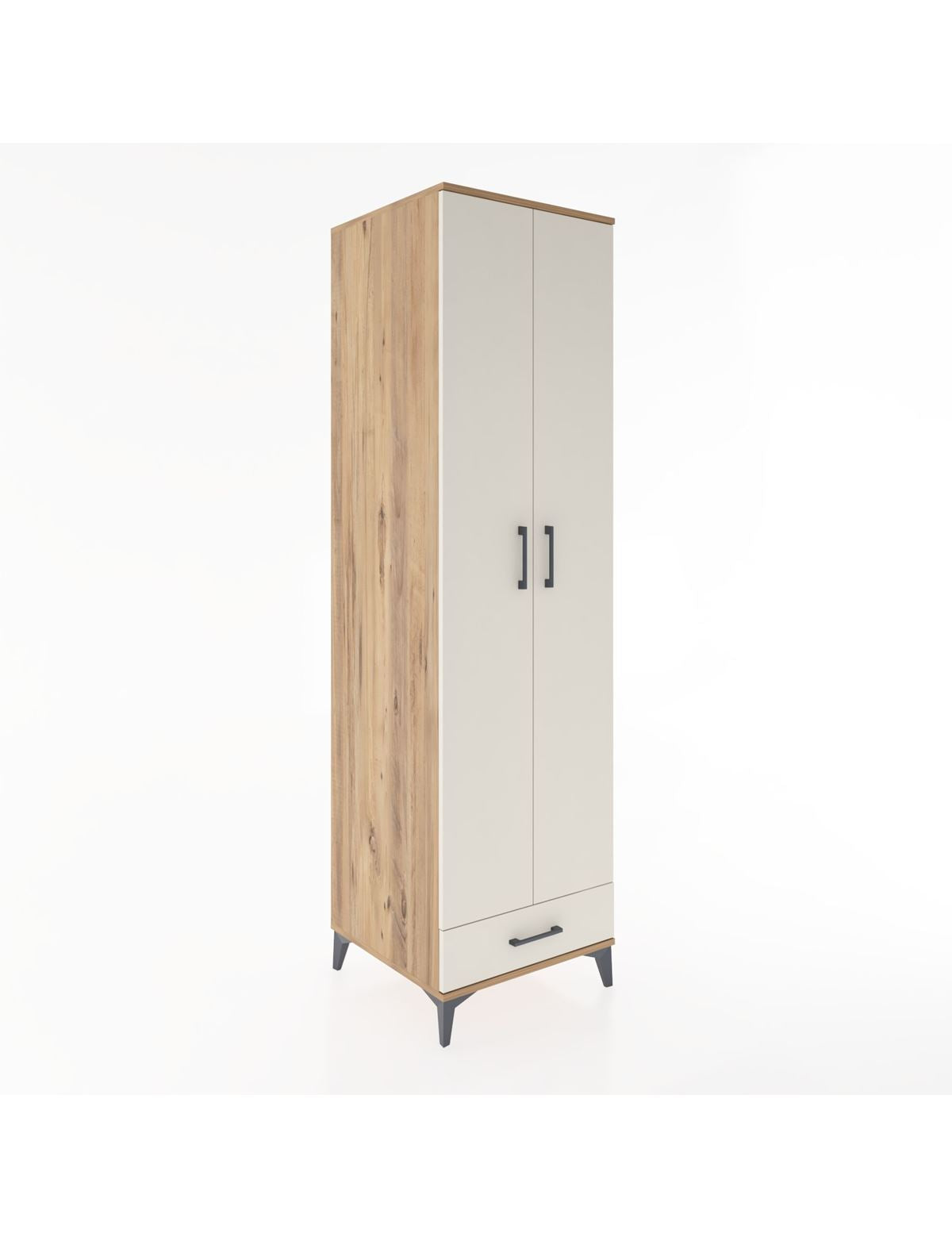 Hyperion Dolap 3 Raflı Tek Çekmeceli Tek Askılı 60x44x195 Çam-Aytaşı