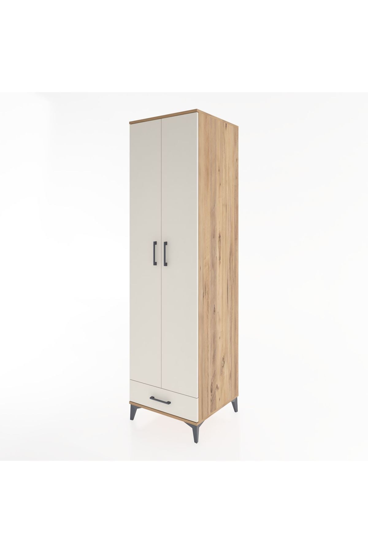 Hyperion Dolap 3 Raflı Tek Çekmeceli Tek Askılı 60x44x195 Çam-Aytaşı