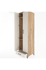 Hyperion Dolap 3 Raflı Tek Çekmeceli Tek Askılı 60x44x195 Çam-Aytaşı