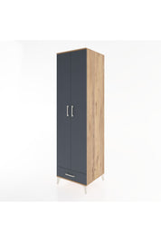 Hyperion Dolap 3 Raflı Tek Çekmeceli Tek Askılı 60x44x195 Çam-Antrasit