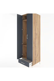 Hyperion Dolap 3 Raflı Tek Çekmeceli Tek Askılı 60x44x195 Çam-Antrasit