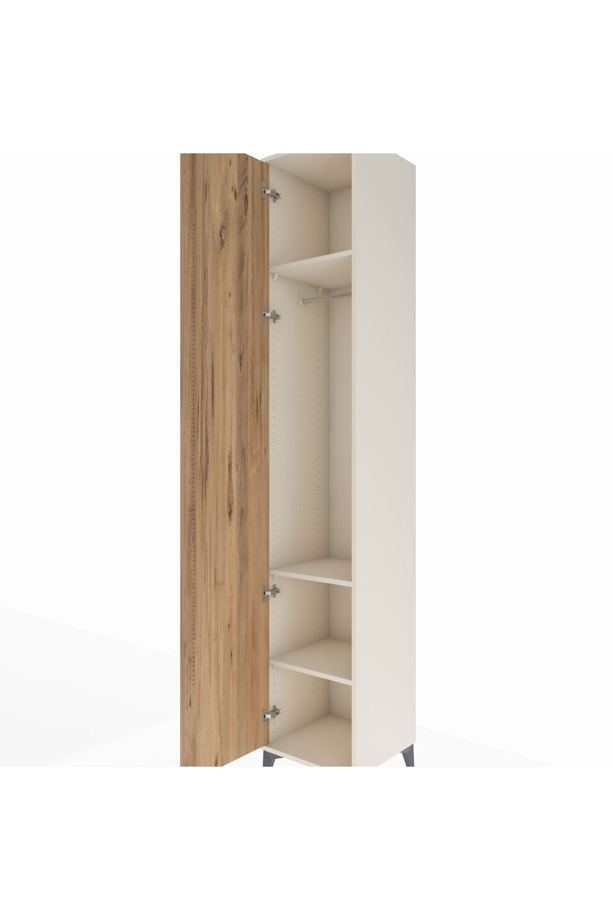 Hyperion Dolap 3 Raflı Tek Kapaklı Tek Askılı 44x44x243 Aytaşı-Çam