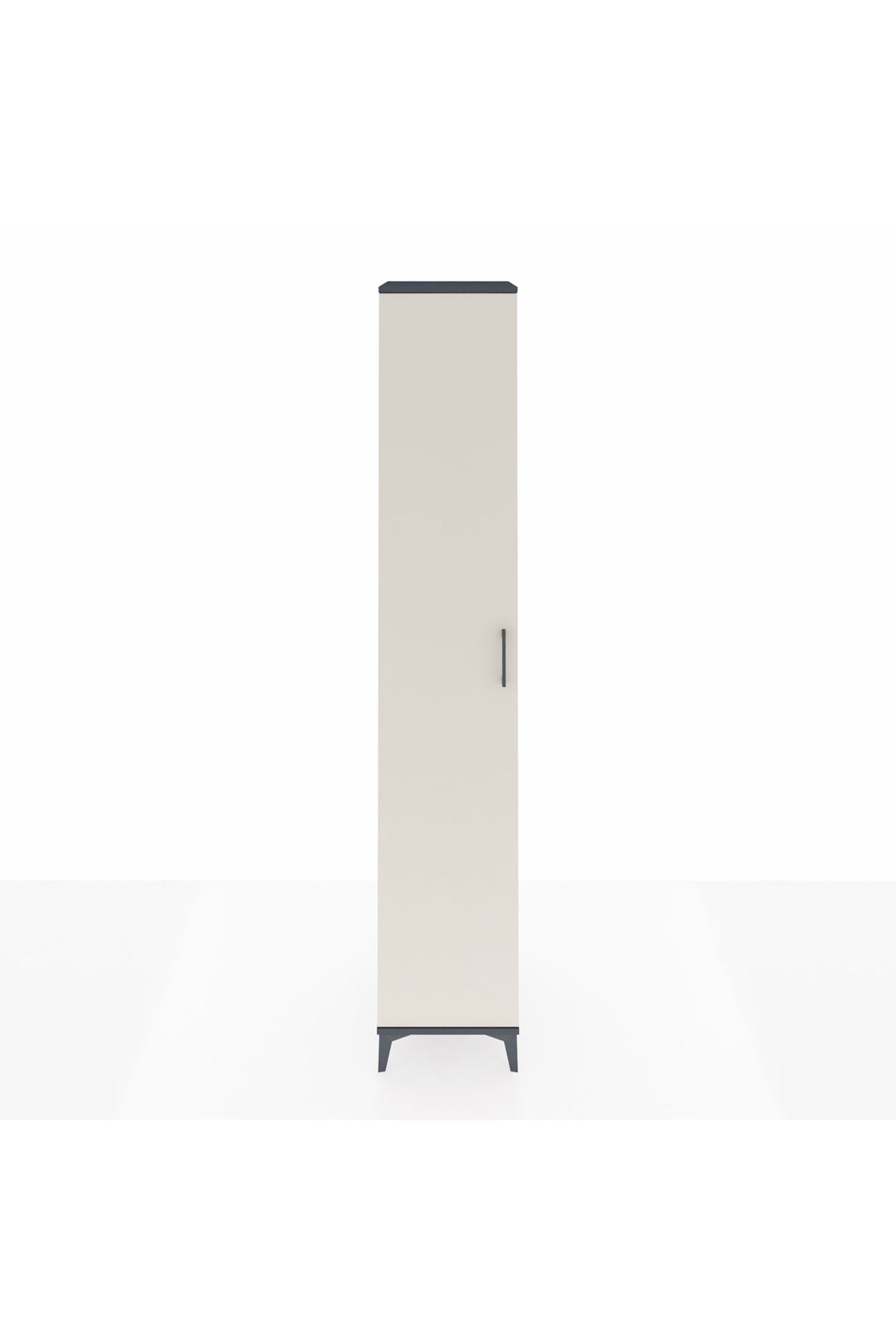 Hyperion Dolap 3 Raflı Tek Kapaklı Tek Askılı 44x44x243 Antrasit-Aytaşı