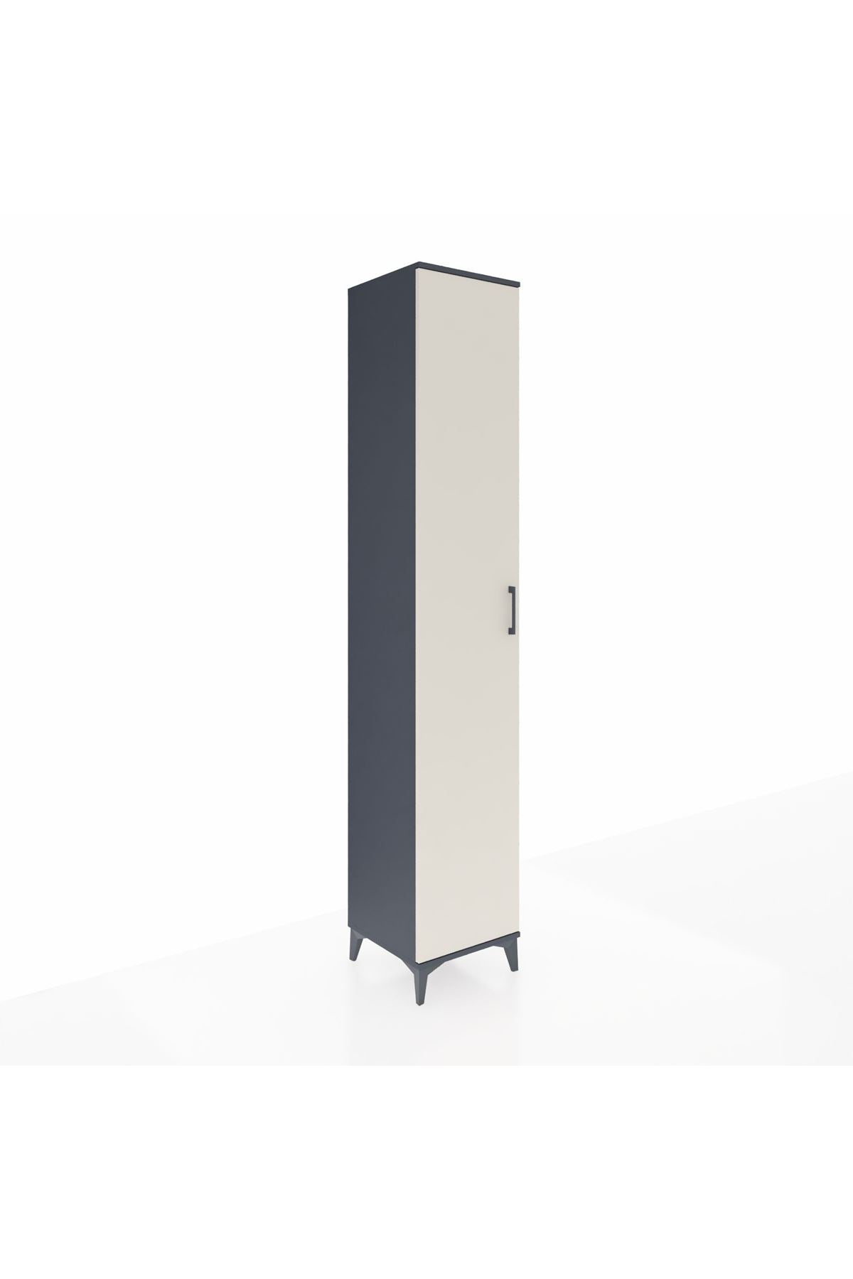 Hyperion Dolap 3 Raflı Tek Kapaklı Tek Askılı 44x44x243 Antrasit-Aytaşı