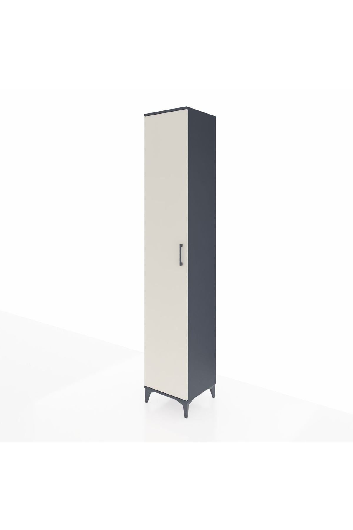 Hyperion Dolap 3 Raflı Tek Kapaklı Tek Askılı 44x44x243 Antrasit-Aytaşı