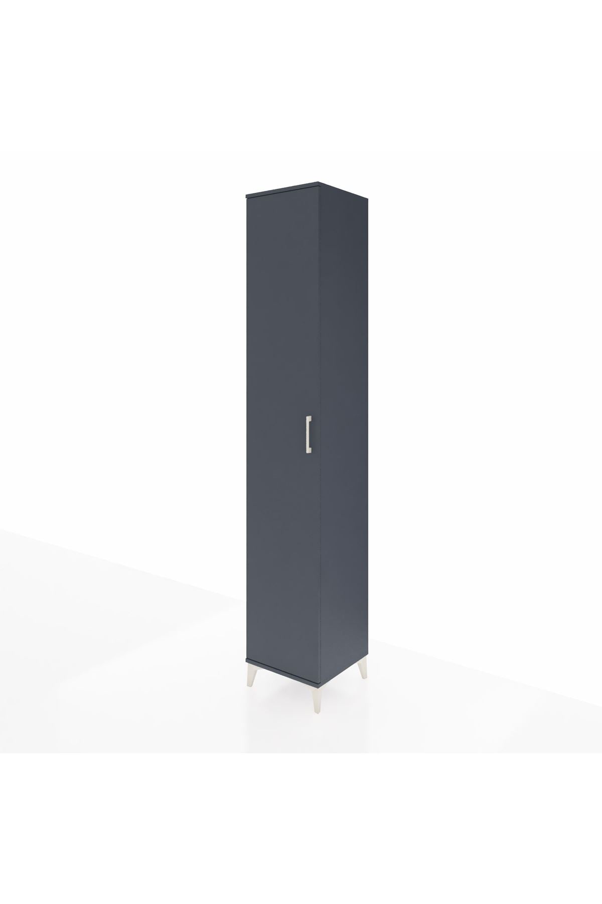 Hyperion Dolap 3 Raflı Tek Kapaklı Tek Askılı 44x44x243 Antrasit-Antrasit