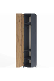 Hyperion Dolap 3 Raflı Tek Kapaklı Tek Askılı 44x44x243 Antrasit-Çam
