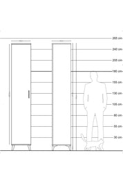 Hyperion Dolap 3 Raflı Tek Kapaklı Tek Askılı 44x44x243 Çam-Çam