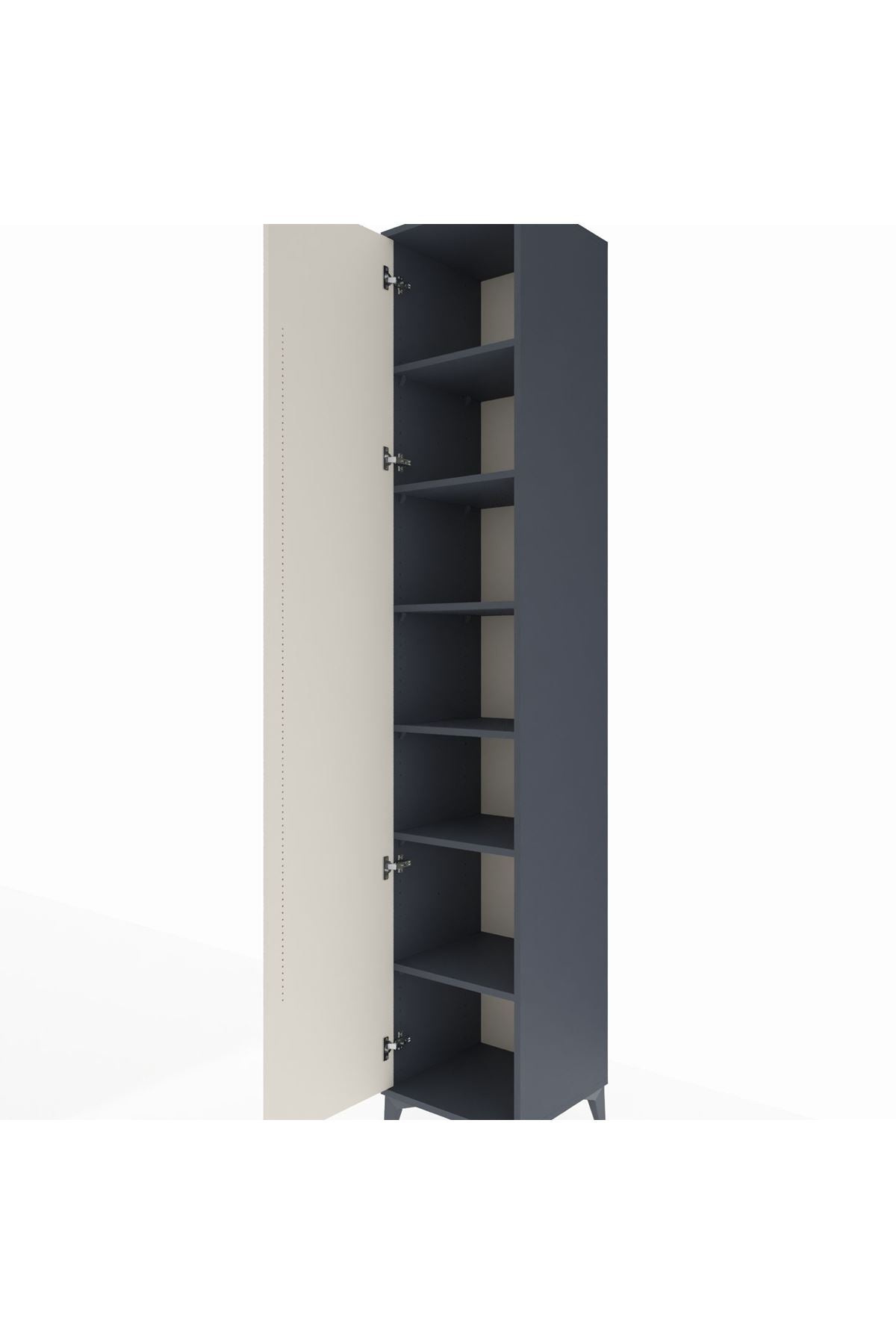 Hyperion Dolap 6 Raflı Tek Kapaklı 44x44x243 Antrasit-Aytaşı