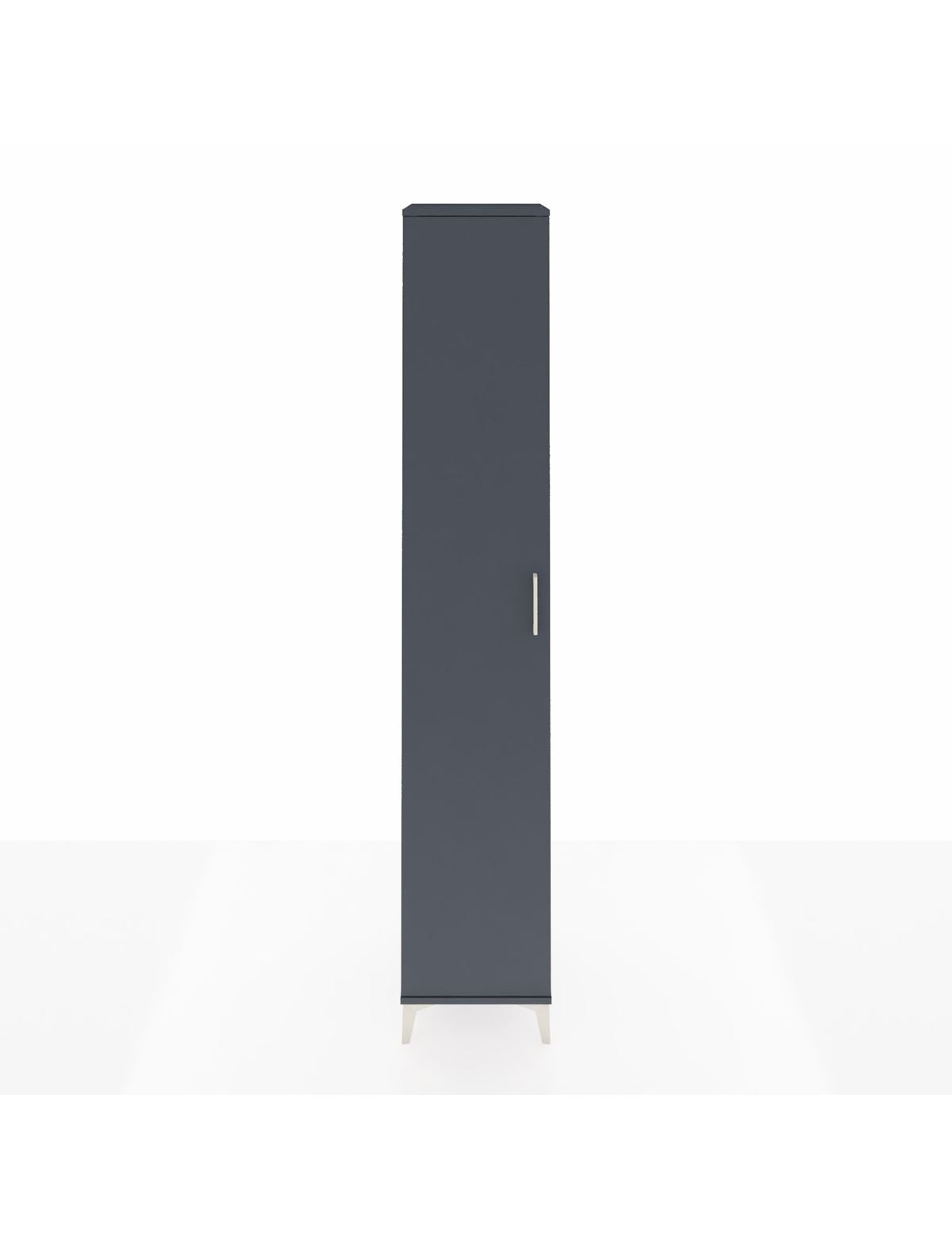 Hyperion Dolap 6 Raflı Tek Kapaklı 44x44x243 Antrasit-Antrasit