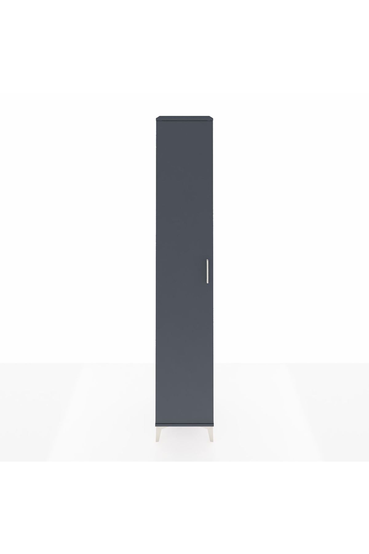 Hyperion Dolap 6 Raflı Tek Kapaklı 44x44x243 Antrasit-Antrasit