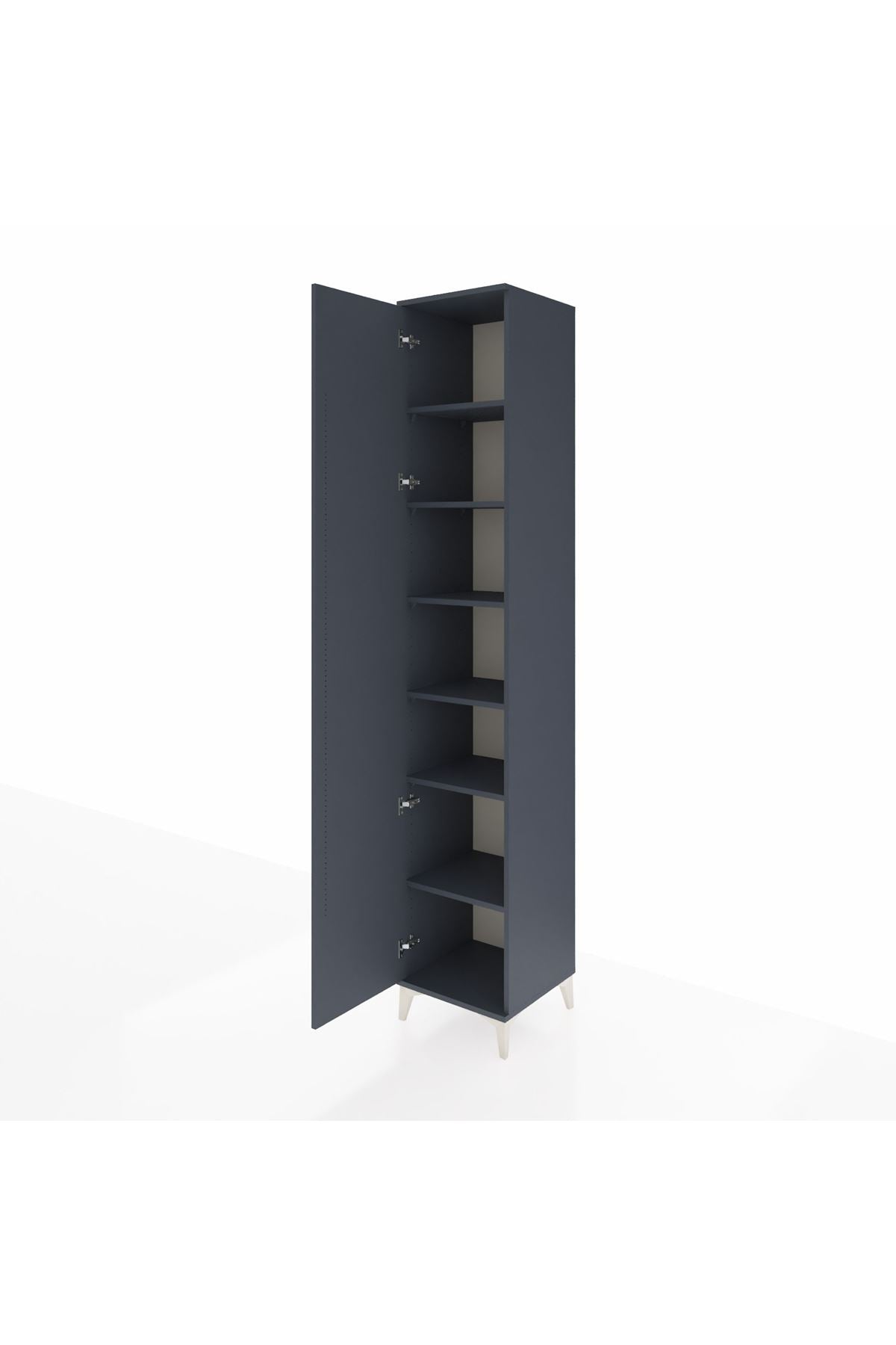 Hyperion Dolap 6 Raflı Tek Kapaklı 44x44x243 Antrasit-Antrasit