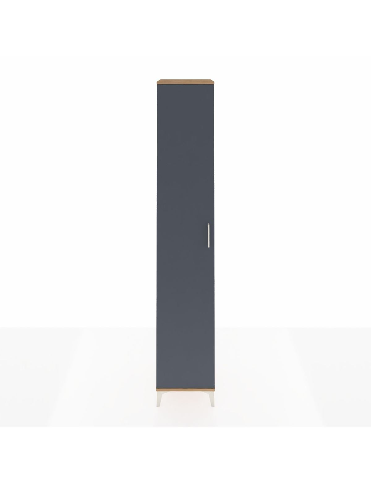 Hyperion Dolap 6 Raflı Tek Kapaklı 44x44x243 Çam-Antrasit