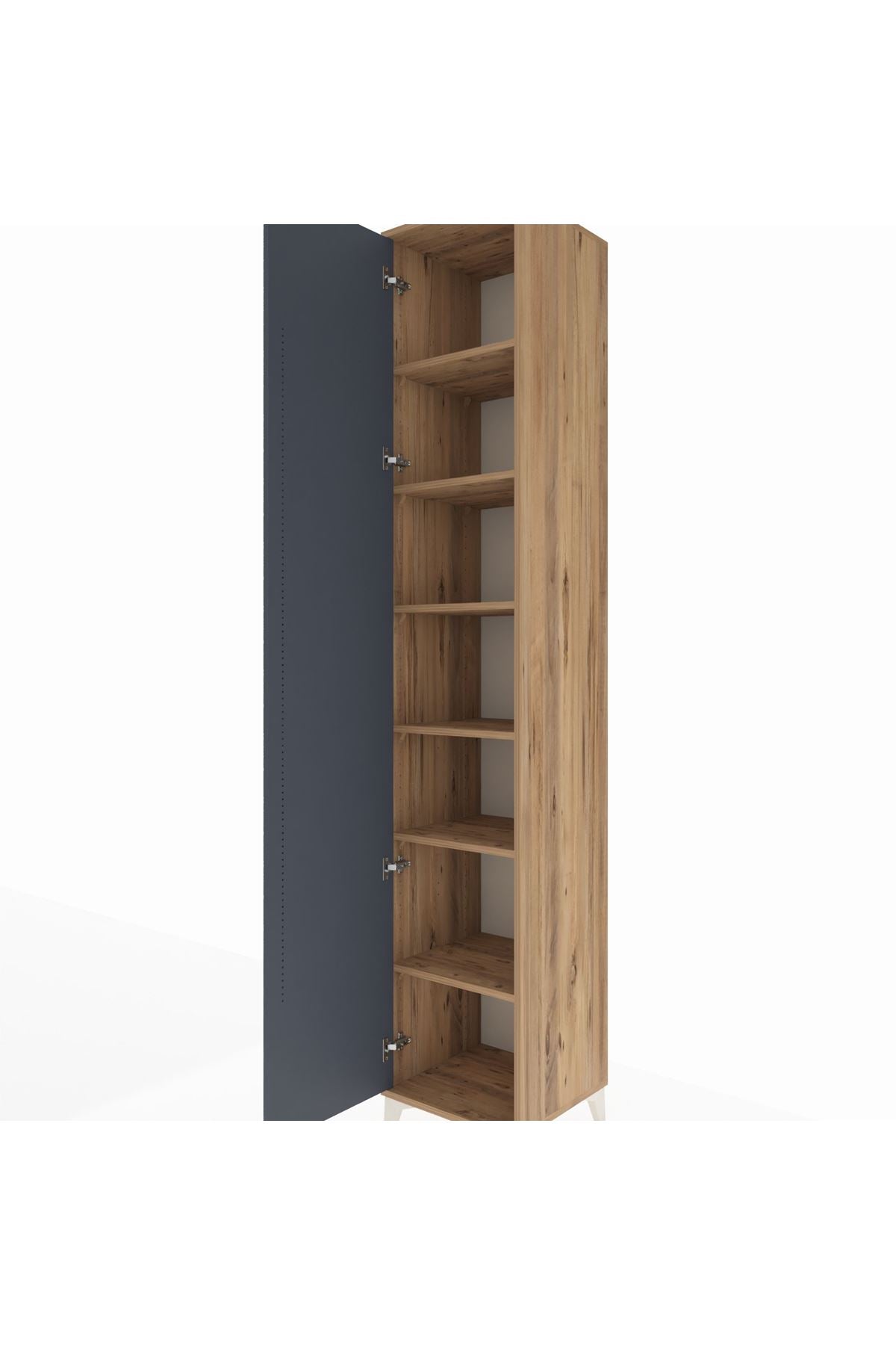 Hyperion Dolap 6 Raflı Tek Kapaklı 44x44x243 Çam-Antrasit