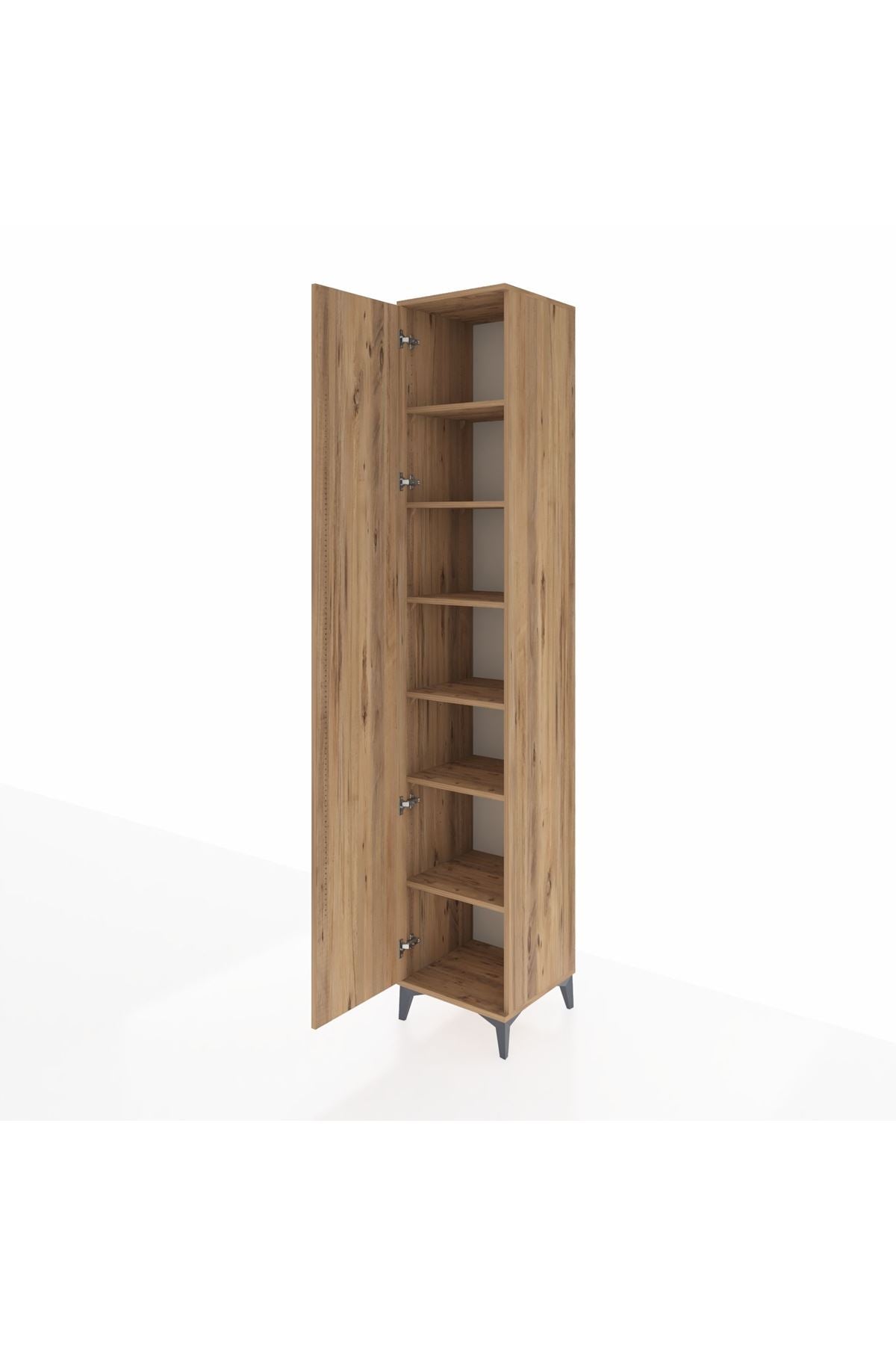 Hyperion Dolap 6 Raflı Tek Kapaklı 44x44x243 Çam-Çam