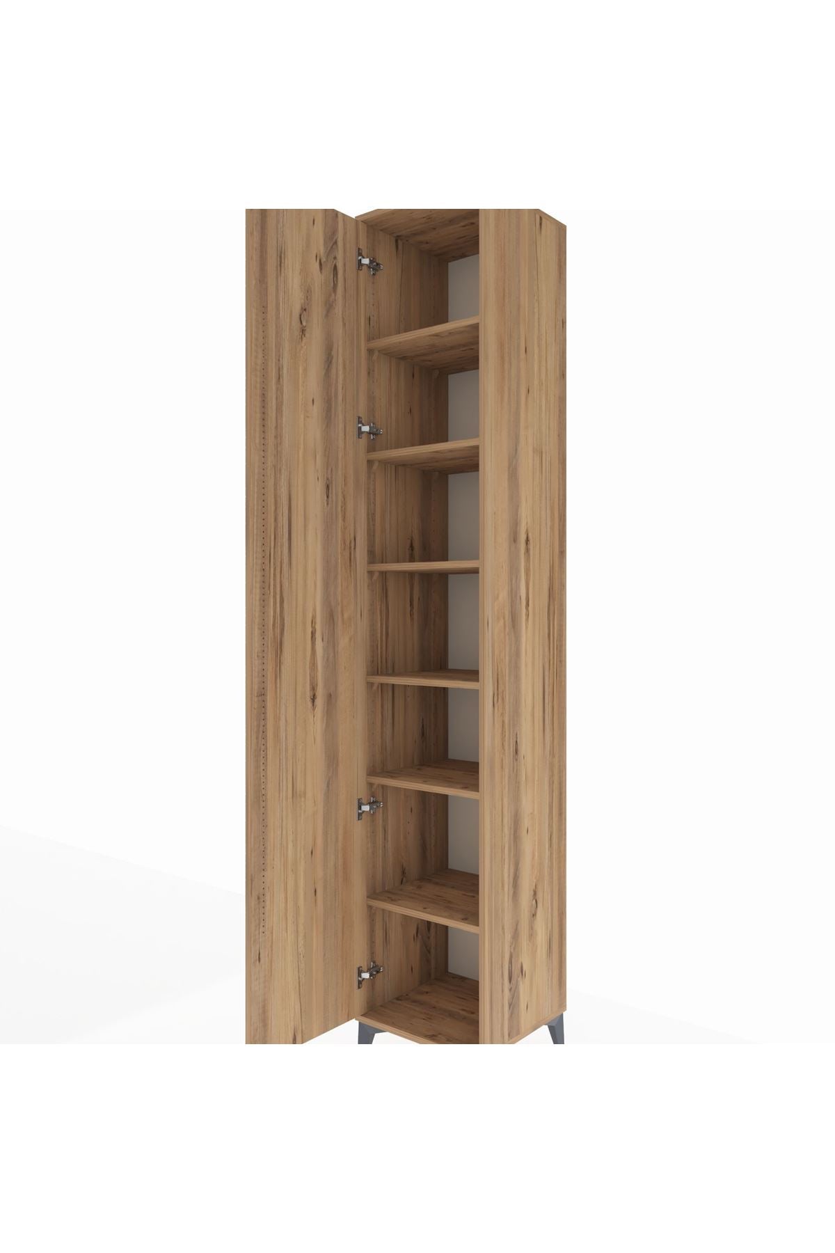 Hyperion Dolap 6 Raflı Tek Kapaklı 44x44x243 Çam-Çam