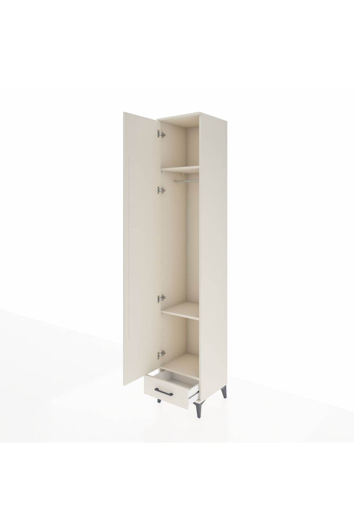 Hyperion Dolap 3 Raflı Tek Çekmeceli Tek Askılı 44x44x243 Aytaşı-Aytaşı