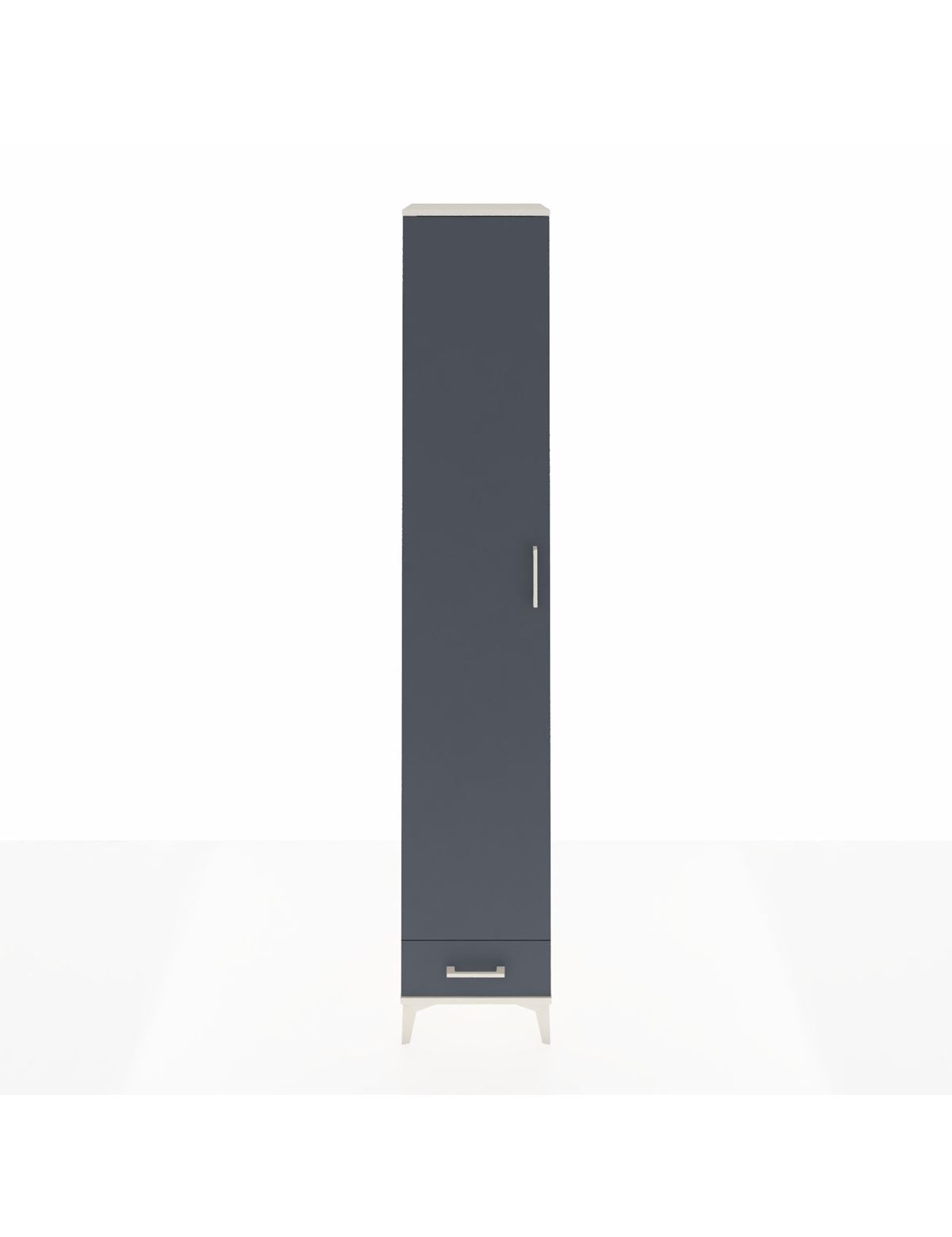 Hyperion Dolap 3 Raflı Tek Çekmeceli Tek Askılı 44x44x243 Aytaşı-Antrasit