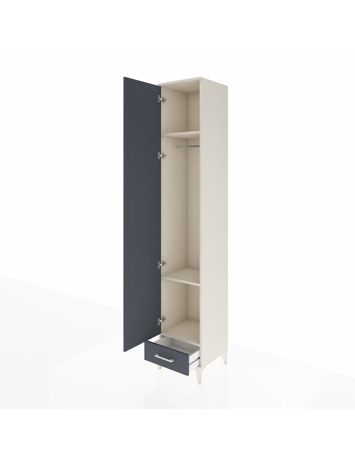 Hyperion Dolap 3 Raflı Tek Çekmeceli Tek Askılı 44x44x243 - S64M003V2B