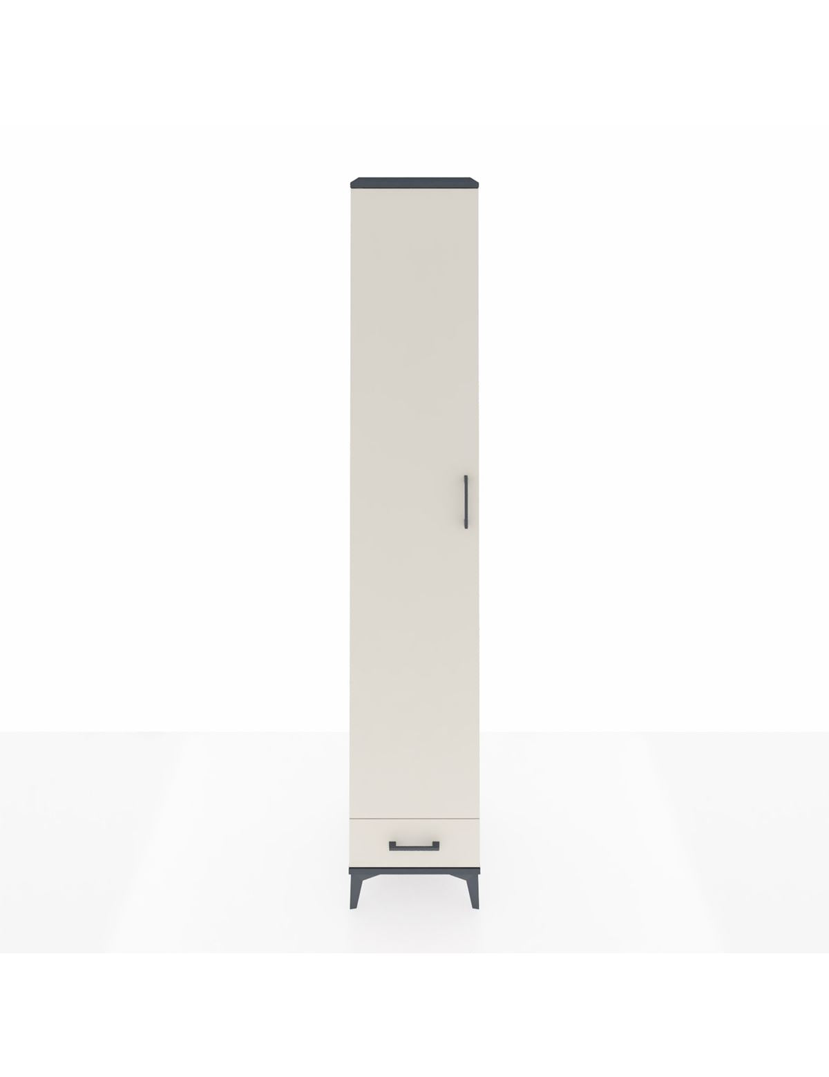 Hyperion Dolap 3 Raflı Tek Çekmeceli Tek Askılı 44x44x243 Antrasit-Aytaşı