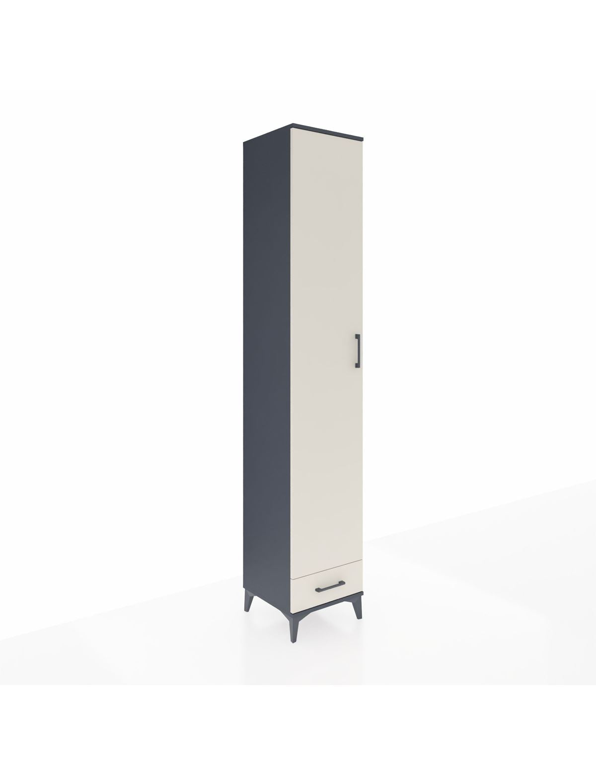 Hyperion Dolap 3 Raflı Tek Çekmeceli Tek Askılı 44x44x243 Antrasit-Aytaşı