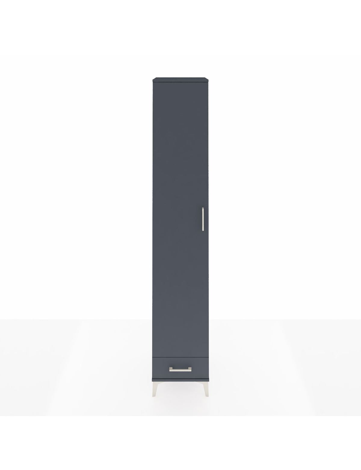 Hyperion Dolap 3 Raflı Tek Çekmeceli Tek Askılı 44x44x243 Antrasit-Antrasit