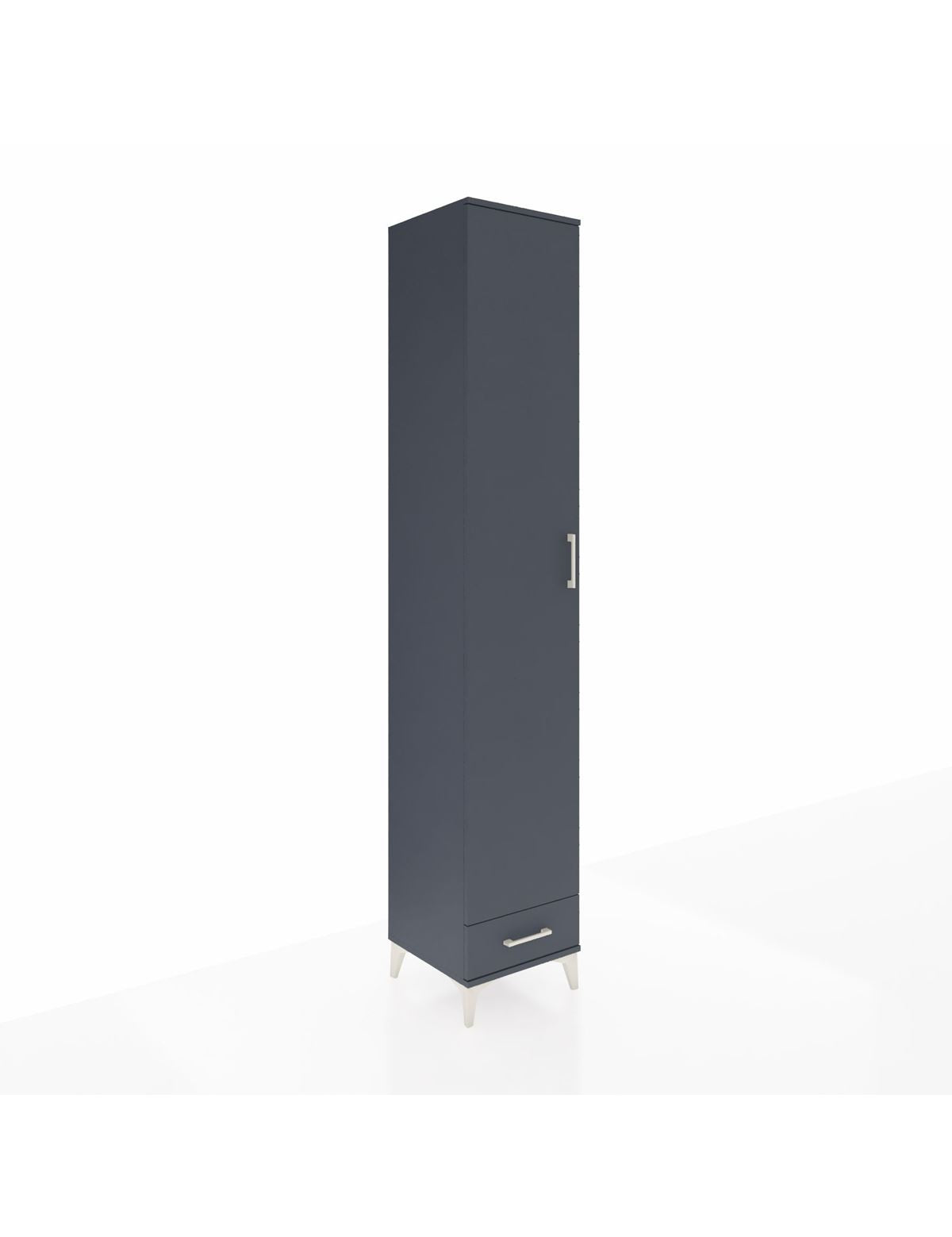 Hyperion Dolap 3 Raflı Tek Çekmeceli Tek Askılı 44x44x243 Antrasit-Antrasit