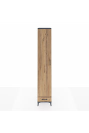 Hyperion Dolap 3 Raflı Tek Çekmeceli Tek Askılı 44x44x243 Antrasit-Çam