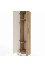 Hyperion Dolap 3 Raflı Tek Çekmeceli Tek Askılı 44x44x243 Çam-Aytaşı