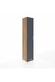 Hyperion Dolap 3 Raflı Tek Çekmeceli Tek Askılı 44x44x243 Çam-Antrasit