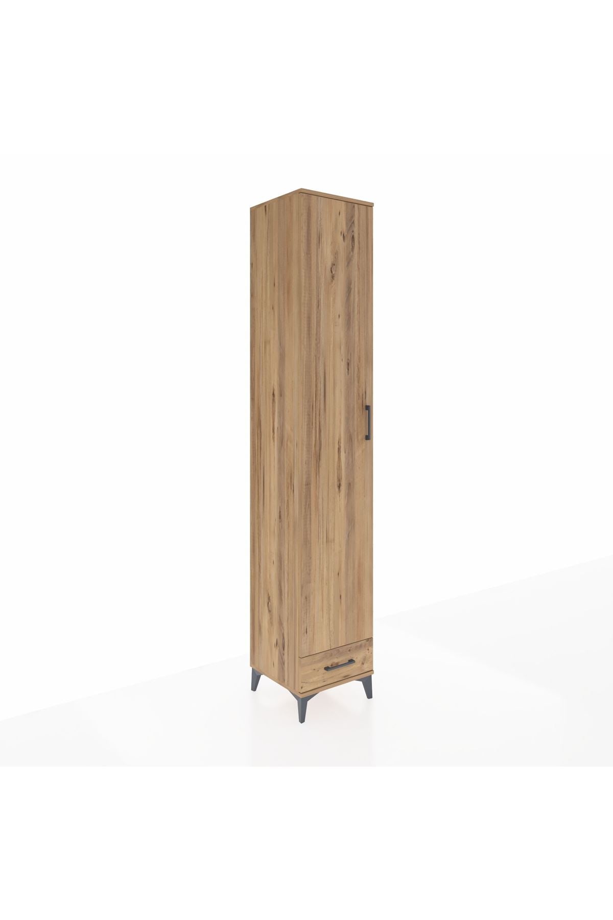 Hyperion Dolap 3 Raflı Tek Çekmeceli Tek Askılı 44x44x243 Çam-Çam