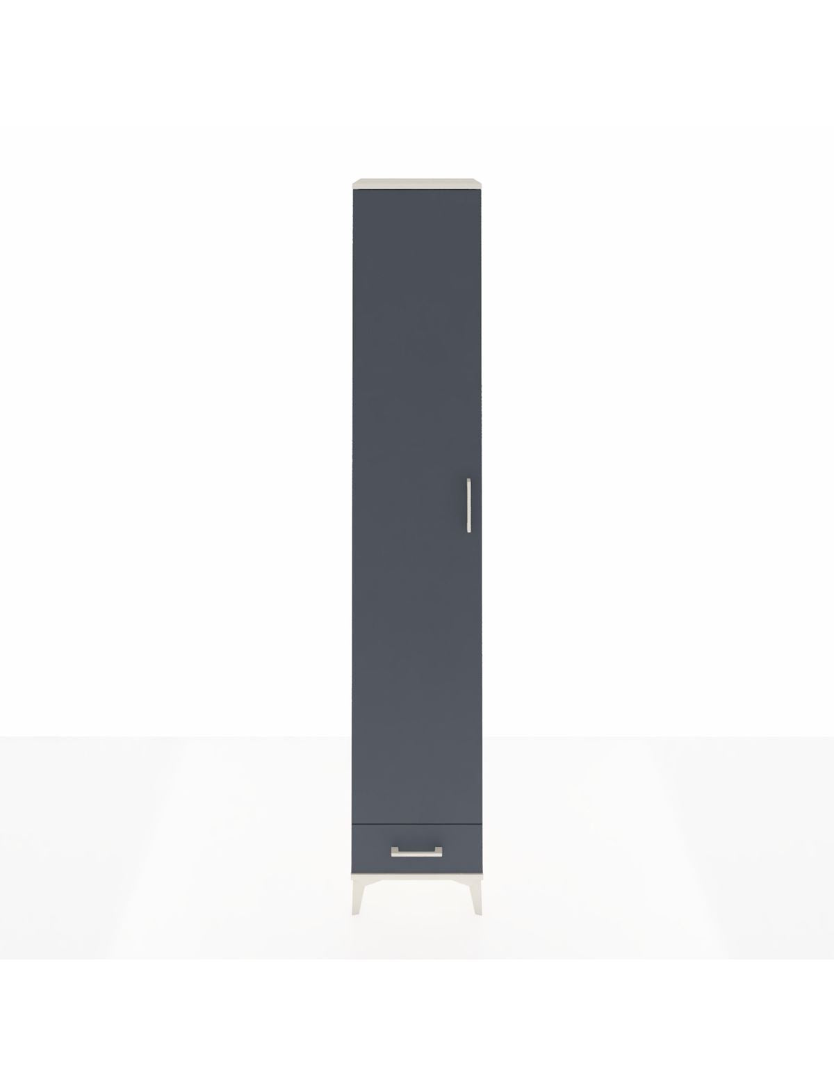 Hyperion Dolap 6 Raflı Tek Çekmeceli Tek Kapaklı 44x44x243 Aytaşı-Antrasit