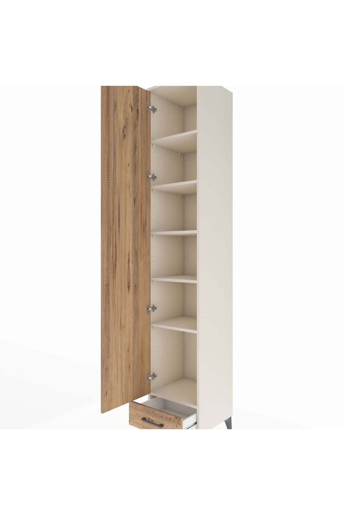 Hyperion Dolap 6 Raflı Tek Çekmeceli Tek Kapaklı 44x44x243 Aytaşı-Çam