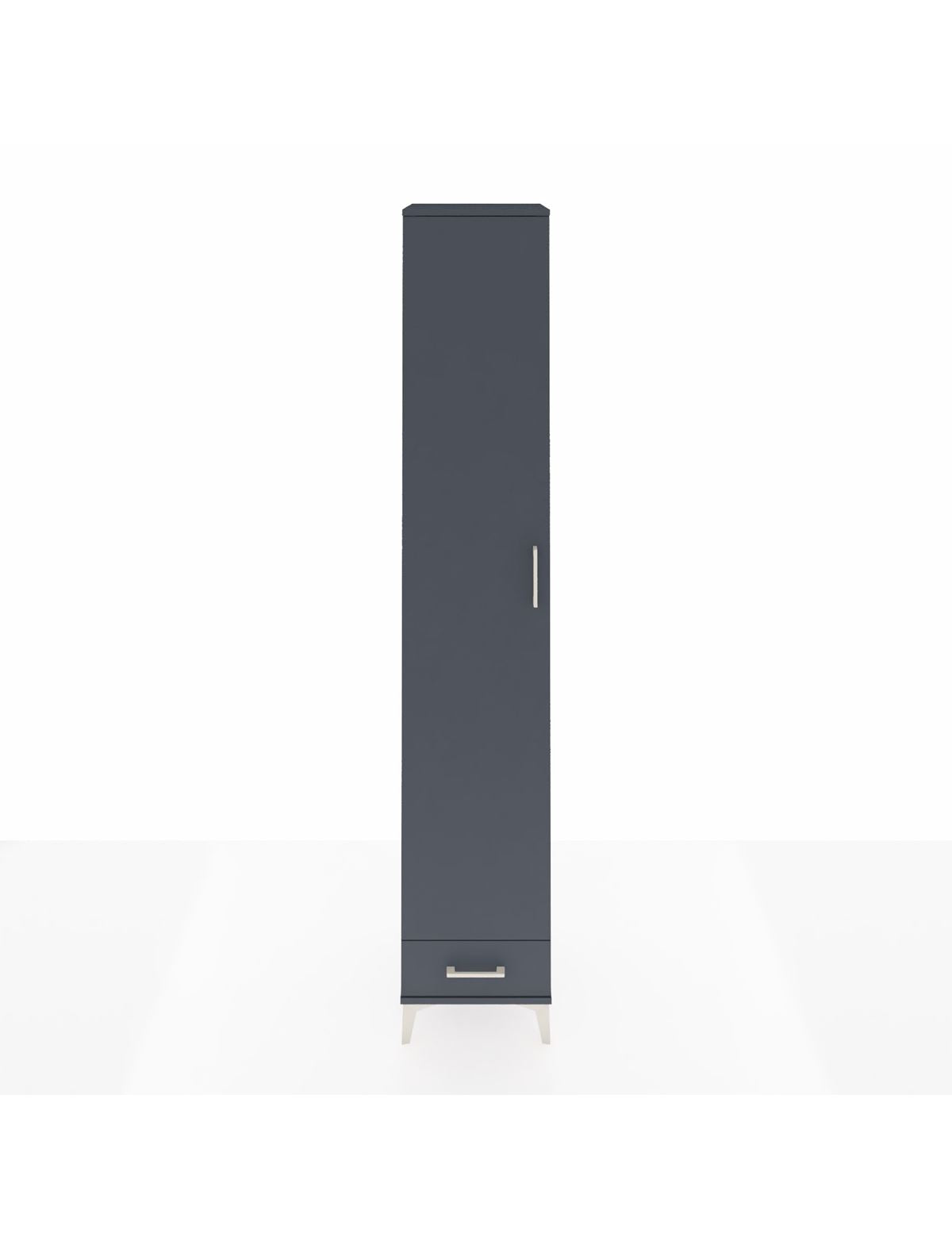 Hyperion Dolap 6 Raflı Tek Çekmeceli Tek Kapaklı 44x44x243 Antrasit-Antrasit