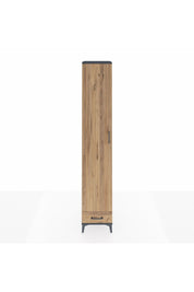 Hyperion Dolap 6 Raflı Tek Çekmeceli Tek Kapaklı 44x44x243 Antrasit-Çam