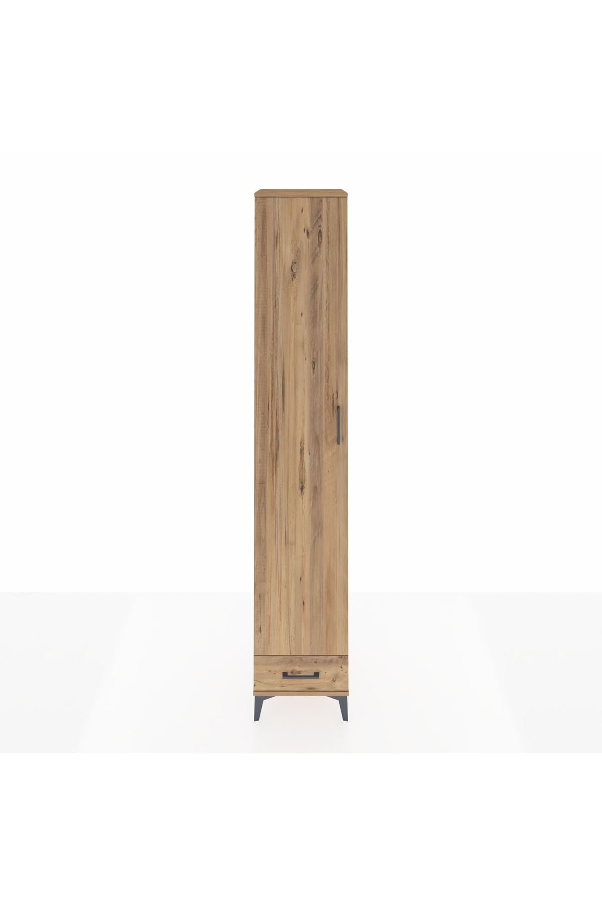 Hyperion Dolap 6 Raflı Tek Çekmeceli Tek Kapaklı 44x44x243 Çam-Çam