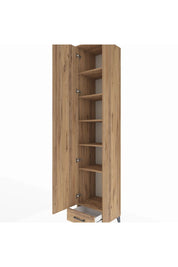 Hyperion Dolap 6 Raflı Tek Çekmeceli Tek Kapaklı 44x44x243 Çam-Çam
