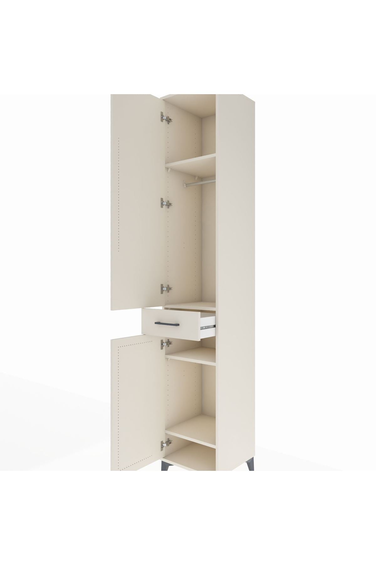 Hyperion Dolap 4 Raflı Tek Çekmeceli Tek Askılı 44x44x243 Aytaşı-Aytaşı