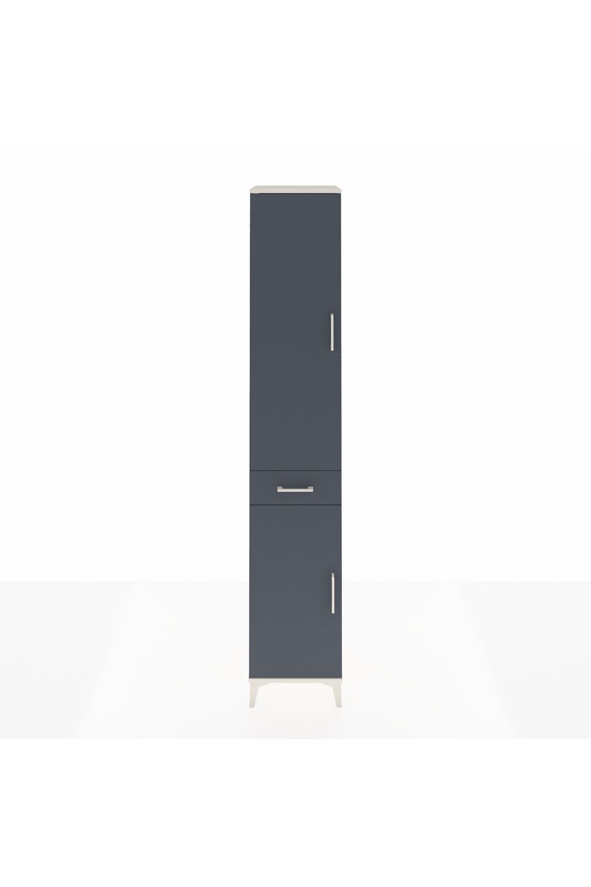 Hyperion Dolap 4 Raflı Tek Çekmeceli Tek Askılı 44x44x243 Aytaşı-Antrasit