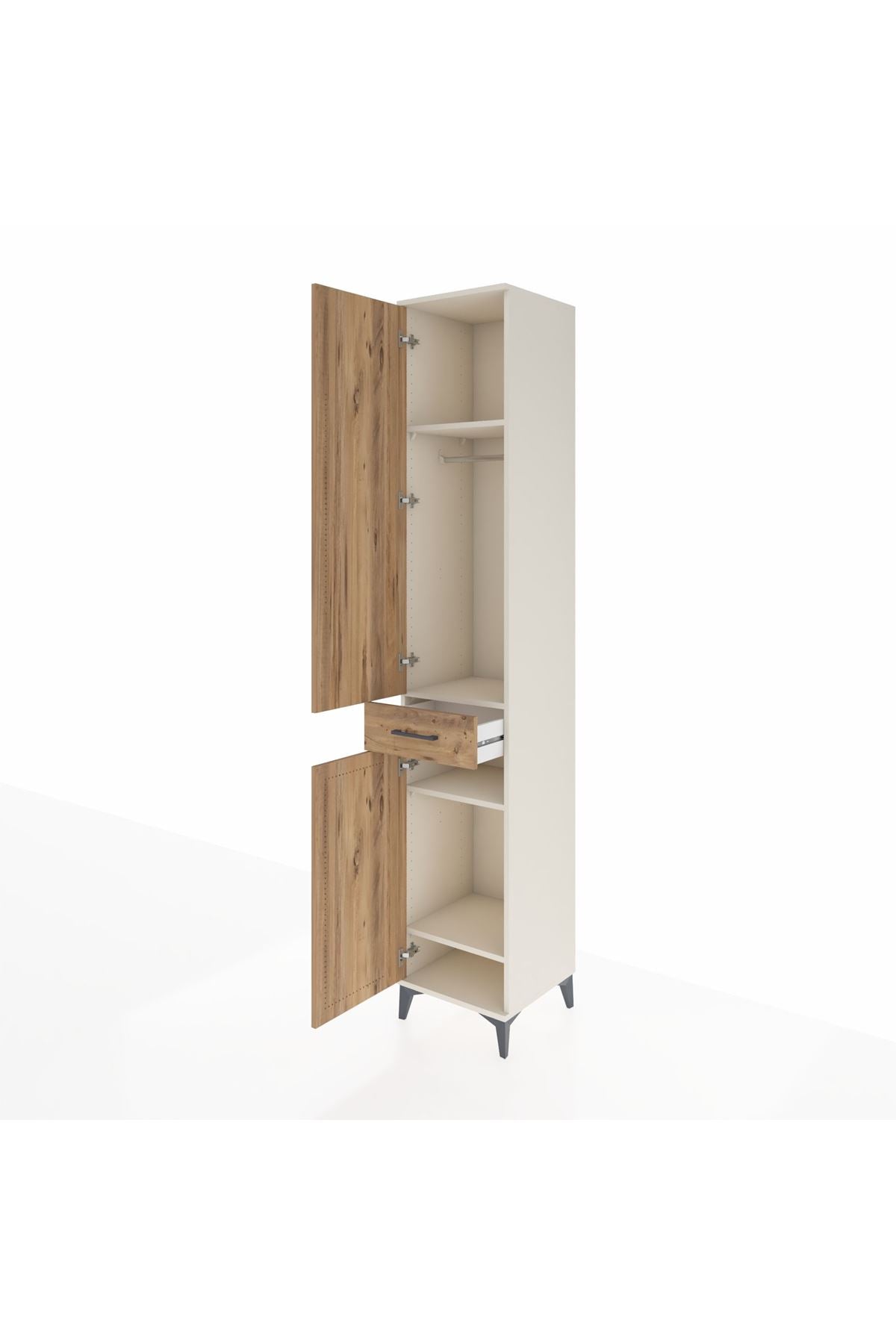 Hyperion Dolap 4 Raflı Tek Çekmeceli Tek Askılı 44x44x243 Aytaşı-Çam