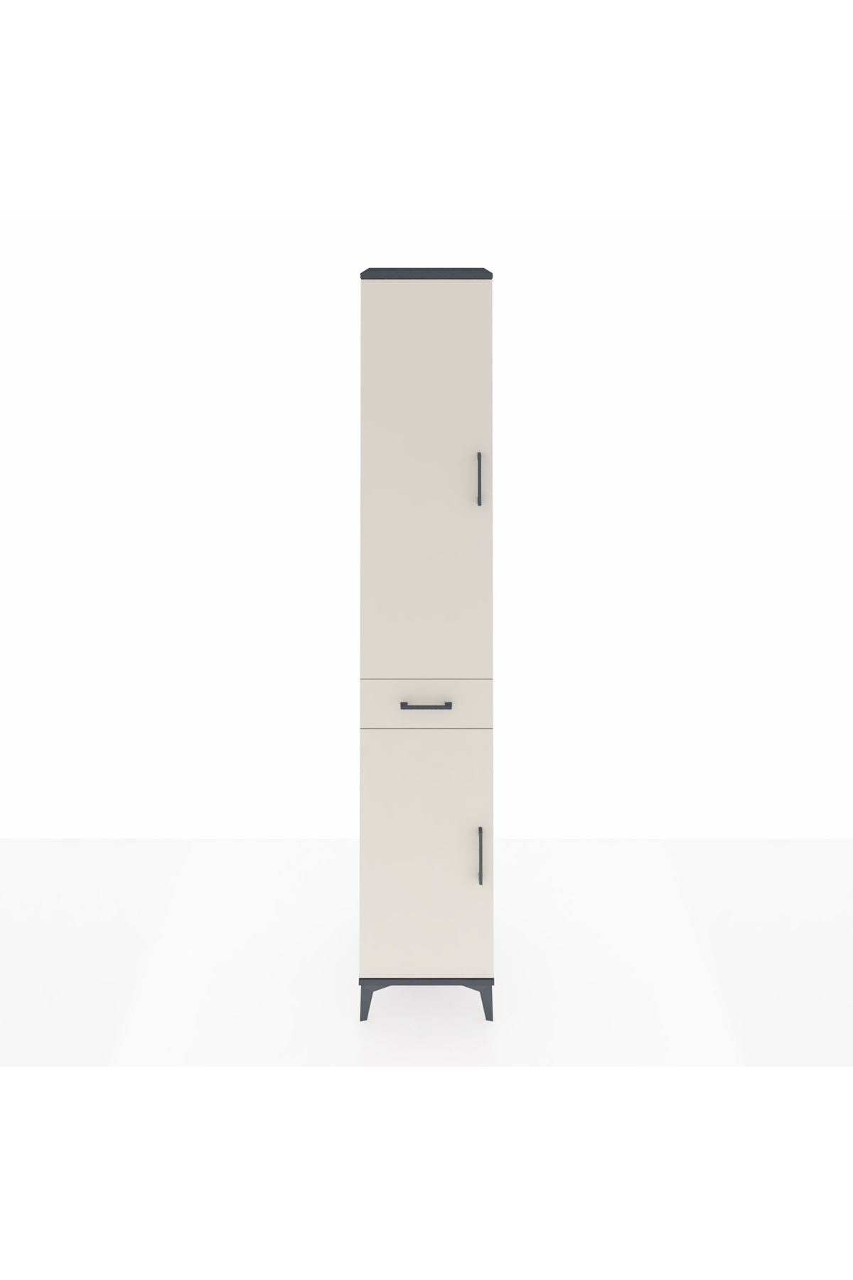 Hyperion Dolap 4 Raflı Tek Çekmeceli Tek Askılı 44x44x243 Antrasit-Aytaşı