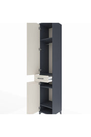 Hyperion Dolap 4 Raflı Tek Çekmeceli Tek Askılı 44x44x243 Antrasit-Aytaşı