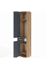 Hyperion Dolap 4 Raflı Tek Çekmeceli Tek Askılı 44x44x243 Çam-Antrasit