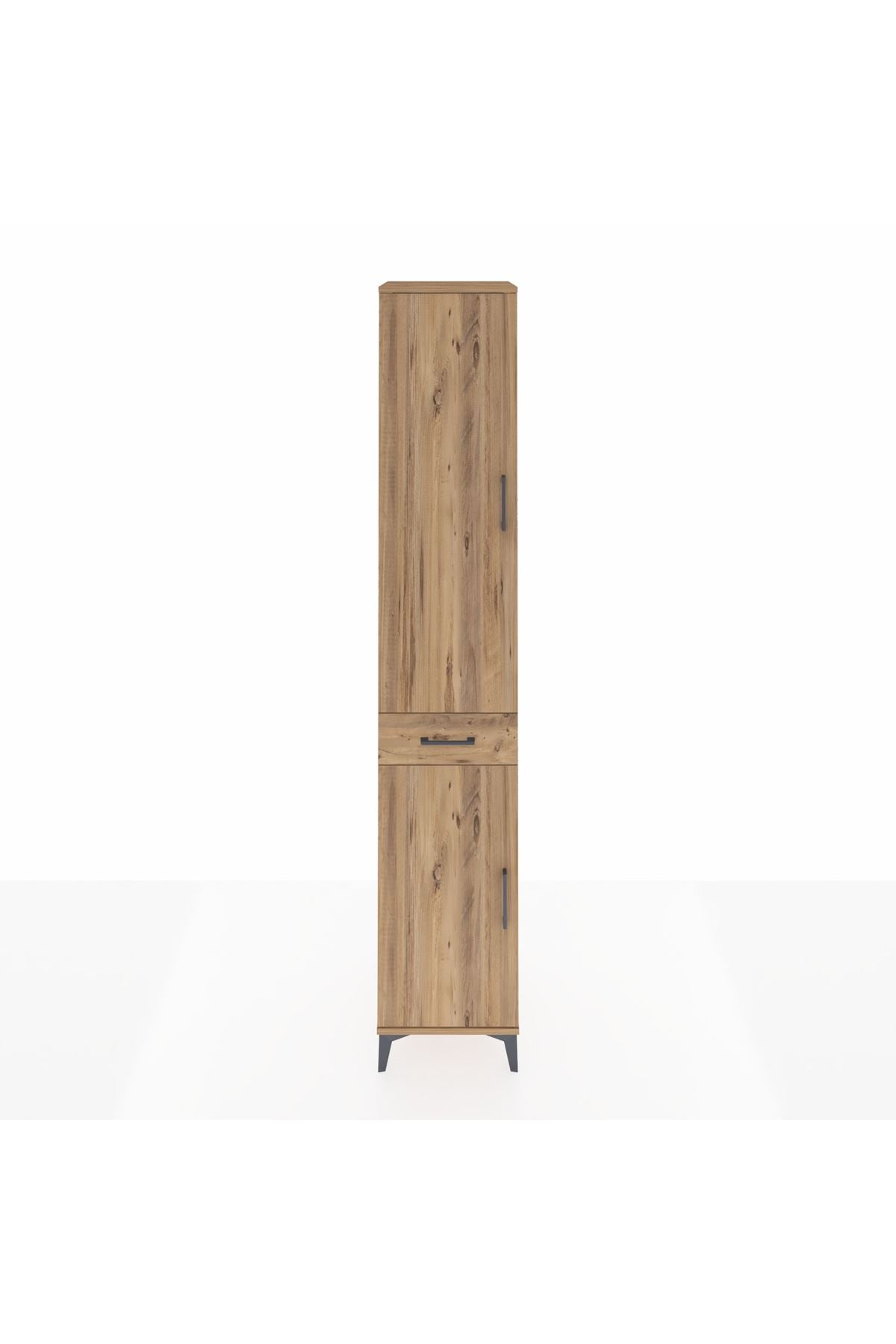 Hyperion Dolap 4 Raflı Tek Çekmeceli Tek Askılı 44x44x243 Çam-Çam