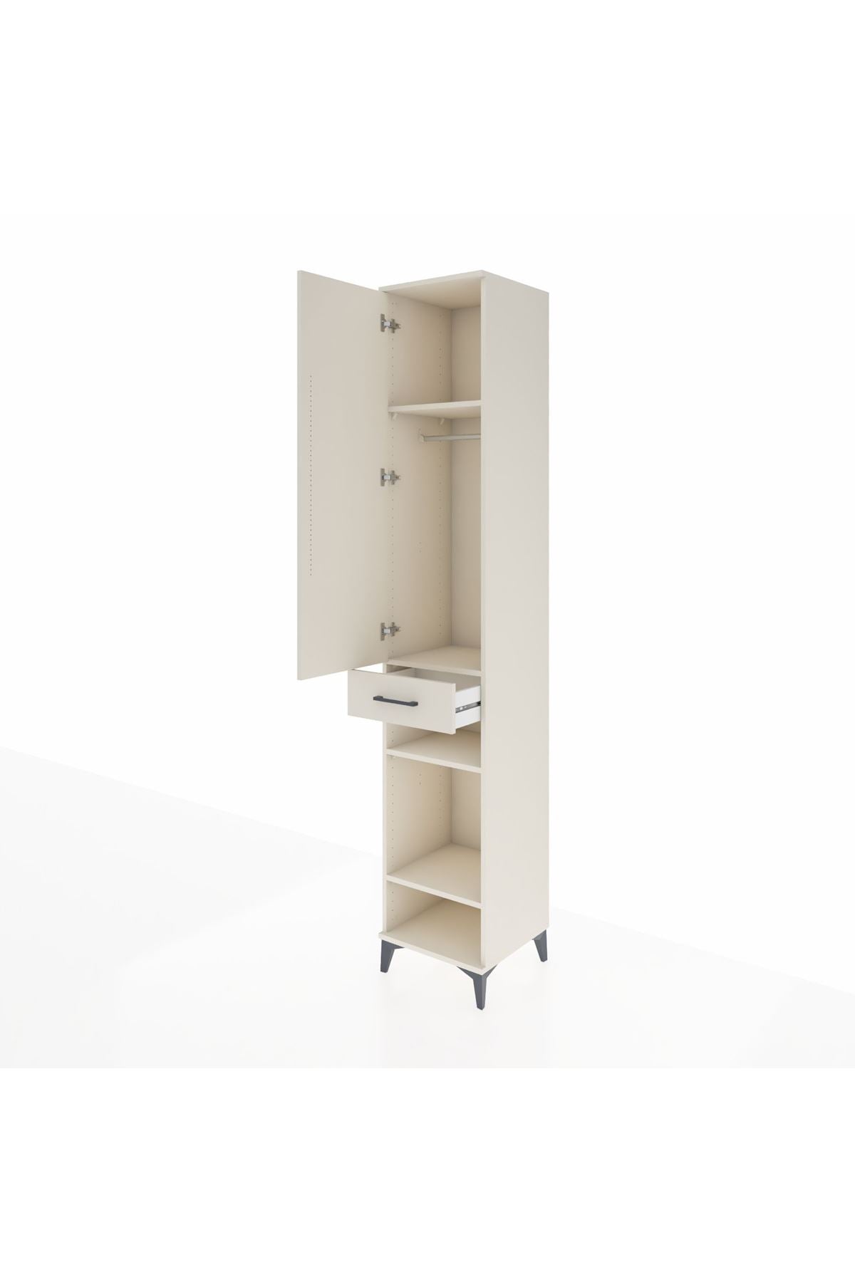 Hyperion Dolap 4 Raflı Tek Çekmeceli Tek Askılı 44x44x243 Aytaşı-Aytaşı