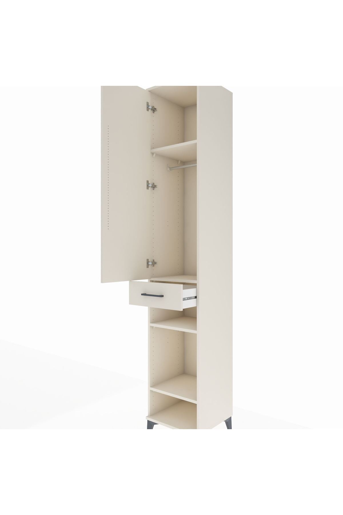 Hyperion Dolap 4 Raflı Tek Çekmeceli Tek Askılı 44x44x243 Aytaşı-Aytaşı